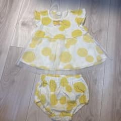 ベビー服 セットアップ 80cm 黄色 ドット柄のサムネイル