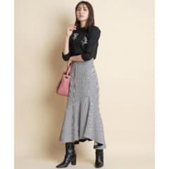 【試着】JUSGLITTY　千鳥柄アシメマーメイドスカート　サイズＭのサムネイル