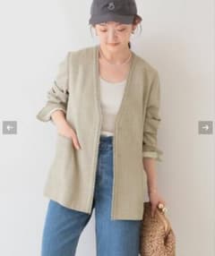 SLOBE IENA　スラブVネックノーカラージャケット　スローブイエナのサムネイル