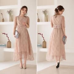 未使用タグ付★haremode★ハレモード★総レースワンピース★ベージュ★結婚式 未使用タグ付☆haremode☆ハレモード☆総レースワンピース☆ベージュ