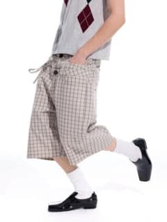 Checkline Sag Wide Short Slacks ワイドスラックス Checkline Sag Wide Short Slacks ワイドスラックス - メルカリ
