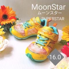 MoonStar スニーカー 16センチ 靴 黄 ミント スーパースターのサムネイル