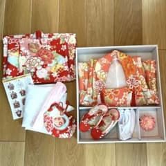 七五三 3歳 被布セット 着物 草履 巾着 髪飾りのサムネイル