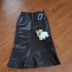 アンパリエンヌ ハイウエストレザーロングスカート マーメイド 未使用 