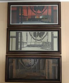 クリフトン·カーフ 版画＋モノクロ版画＋版木 希少3点セット額装