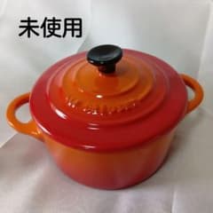 未使用　LE CREUSET Mini Cocotte ストーンウェア オレンジのサムネイル