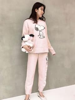 gelato piqué　SNOOPYコラボ　ベビモコ上下セット　ピンクのサムネイル