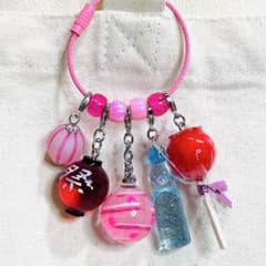 2 お祭りにぎやかジャラジャラキーホルダー 瓶ラムネと祭ちょうちん