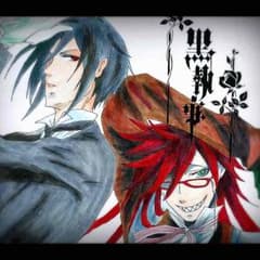 色紙 黒執事 セバスチャン グレル 手描きイラスト○のサムネイル