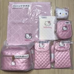 ハローキティ 7点セット ピンク キルティング　1番くじ　セブンイレブンのサムネイル