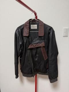 UMBERTO DE VISCONTE レザージャケット バイカラーのサムネイル