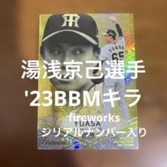 BBMカード 湯浅京己選手 '23fireworks(シリアルナンバー入り) - メルカリ