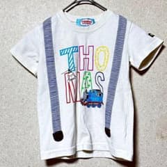 THOMAS 토마스 반소매 T 셔츠 100 사이즈 화이트 멜빵 캐주얼