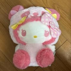パンダ ハローキティ リボンがいっぱいBIGぬいぐるみ　ピンク