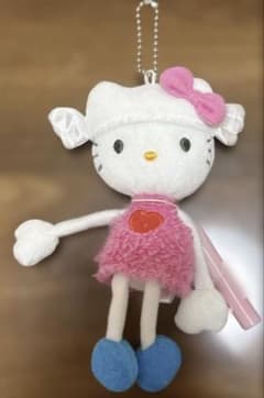 ハローキティのメッセージ 足長 ぬいぐるみ キーホルダー 平成レトロ 