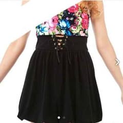 SALE♡新品♡超美品！♡セクシーバラ柄♡バルーンミニワンピ♡のサムネイル