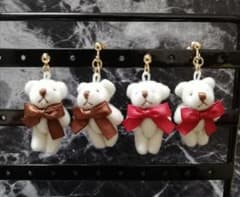Ayaka様専用  ミニベアピアス2種　王冠付きベアのサムネイル