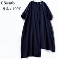 極美品】ゼロハチマブ リネン 100% アシンメトリー ワンピース 洗える