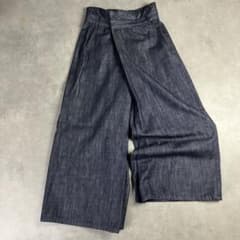 BEARDSLEYビアズリー ラップ風アシンメトリーワイドデニム パンツ