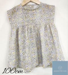 ハンドメイド シフォンのチュニック 花柄 女の子 ワンピース 100cm 半袖のサムネイル