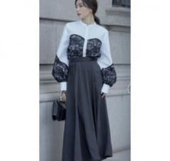 anuans グロスサテンボリュームスカート - メルカリ