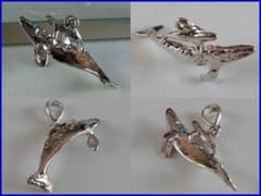 ☆シルバー ザトウクジラ 親子 ペンダントトップ　クジラ　ホエール☆のサムネイル