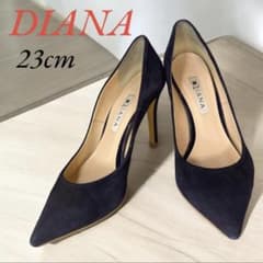 【美品】ダイアナ DIANA パンプス 23センチ ネイビー ポインテッドトゥのサムネイル