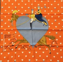 HERMES カレ70 オレンジ ティータイム - メルカリ