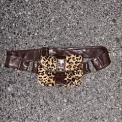 平成 y2k ヒョウ柄ウエストポーチ - メルカリ