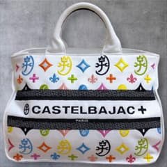 D377/CASTELBAJAC バッグ 白 刺繍 カラフル アミン7 - メルカリ