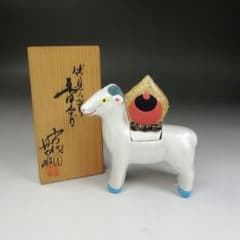 Ｗ９９　香合　『伏見人形』『六代目　丹喜 作』　共箱　茶道具