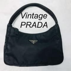 ☆PRADA プラダ ヴィンテージ MV519 ナイロンバッグ☆ホーボー 黒