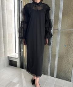 極美品】アメリ シアー チュール ワンピース ドレス 25AW 完売品 