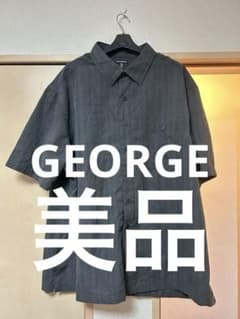 【美品】GEORGE 半袖シャツ Y2K チェック柄 チャコールグレー 3XLのサムネイル
