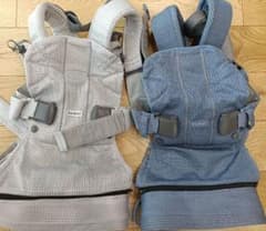 BABY BJORN ベビービョルン 抱っこ紐 2点 ブルー シルバー 双子 - メルカリ
