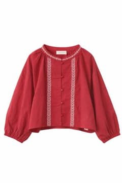 新品✨ehka sopo エヘカソポ　クロスステッチ刺繍ボレロブラウス　ピンクのサムネイル