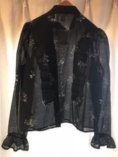 H&M 花柄ブラウス ブラック シースルー  新品のサムネイル