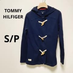a148 ダッフルコート 紺 ネイビー トミー 肘当て フード オシャレ 上品