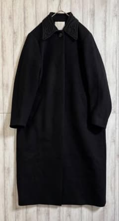 Mame Embroidery Collar Long Coat ブラック - メルカリ