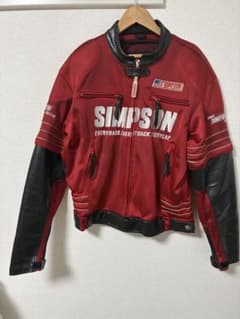 SIMPSON ライディングジャケット レッド - メルカリ
