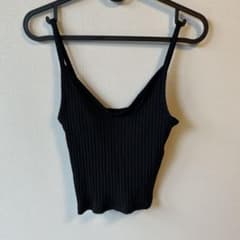 H&M DIVIDED リブキャミソール ブラック XSのサムネイル