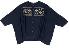marble sud 刺繍入り黒五分袖ブラウスのサムネイル