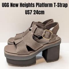 美品 UGG アグ ニュー ハイツ プラットフォーム T-ストラップ 24cm