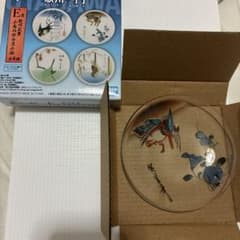 가가와 일문 이치 반 쿠지 E상 가가와 히로시게 코토리의 유리 작은 접시 꽃에 가와세미의 그림