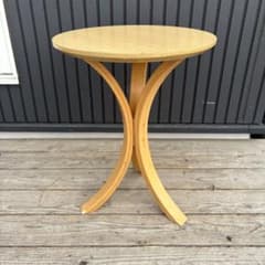 東谷 ラウンドサイドテーブル 直径40cm 木製 北欧レトロ カフェ 