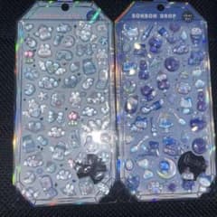 ボンボンドロップシール オリジナル よるねこ みずいろ　シャーベットのサムネイル