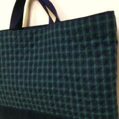 ファミリア風チェック ハンドメイド レッスンバッグのサムネイル