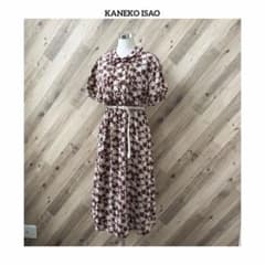 KANEKO ISAO カネコイサオ 和柄 花柄 半袖 ロングワンピース ベルト