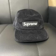 Supreme 黒 コーデュロイ キャップのサムネイル