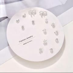 【お買得品】シルバー ピアス セット ハート 花 星 パール リボン 即日発送のサムネイル